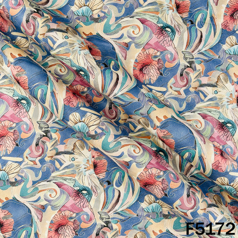 Digital Print Shimmer Cotton Fabric - F5172